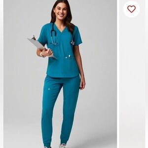 Fabletics Caribbean Blue scrub set